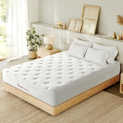INRE Matelas 160 × 200 cm, Épais 30 cm, Ressorts Ensachés, Soutien Ferme