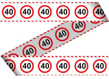 Nastro segnaletico con segnali stradali 40 anni - 15 metri