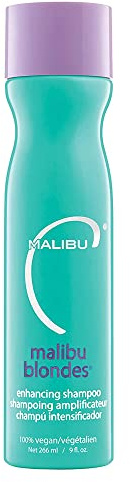 Malibu C Blondes Enhancing Shampoo - Sulfate-Free Purple Shampoo for Blondes - Helps Preserve Highlights & Remove Brassiness - Moisturizing & Revitalizing Hair Care (9 oz)