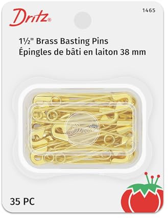 Dritz 1465 Safety Pins, Brass, Size 2 (35-Count)