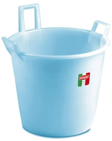 Stefanplast Polyethylen-Wanne mit 3 Griffen, neutral/blassblau, 100 Liter