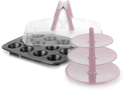 IBILI 828000 - Molde para Muffins, 12 cavidades, con Tapa y Soporte