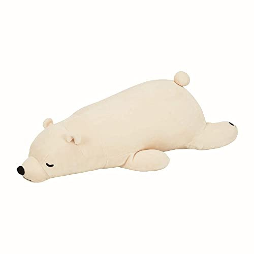 NEMU NEMU Peluche Ours Polaire - Doudou Shiro l'Ours Polaire - Coussin Oreiller Ours Blanc - Ultra Doux - Taille L - Peluche Ours Geant 51 cm