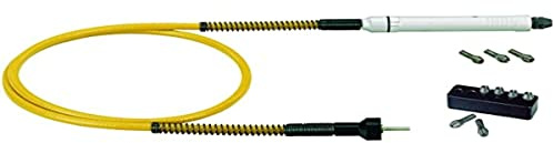 Proxxon 28620 28 620 Flexible Bohrwelle/MICROMOT-Biegewelle 110/P und 6 Stahlspannzangen 1,0-1,5-2,0-2,4-3,0 und 3,2 mm, hochflexible Seele, 25.000/min, Länge 100 cm, Schwarz, Weiß, Gelb