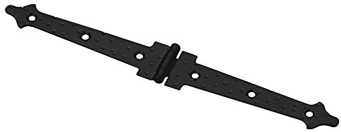 Amig - Bisagra de dos Palas Negra Mod. 552 - Estilo Forja para Puertas Abatibles Lisas de Entrada y Paso Exteriores e Interiores, y Armarios - Acero Acabado - 240 x 30 x 1,5 mm