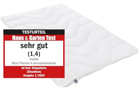 Irisette Micro Thermo Ganzjahresdecke, Bettdecke für den Übergang mit Bezug aus softer Microfaser, 155 x 220 cm, Öko Tex zertifiziert, produziert nach deutschem Qualitätsstandard
