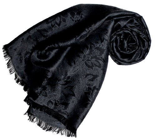 Lorenzo Cana Schal gewebt in Damastwebung florales Paisleymuster aus Viskose mit Seide 55 cm x 190 cm