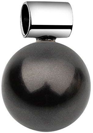 Nenalina Anhänger 925 Silber mit 12 mm dunkler Perle für Damen Halskette | passend für Damen Kette oder Halskette
