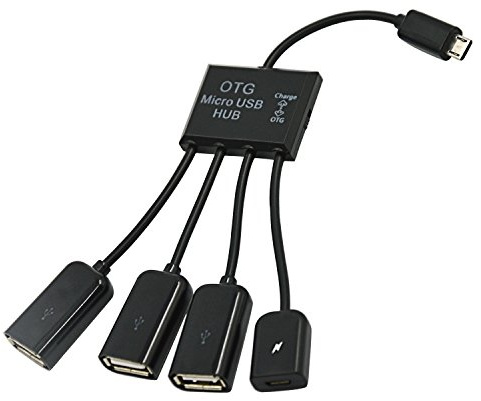 Cablecc Micro USB Host OTG 3 Port Hub Adapter Kabel mit Strom für Galaxy S5 i9600 Note3 N9000 Handy & Tablet