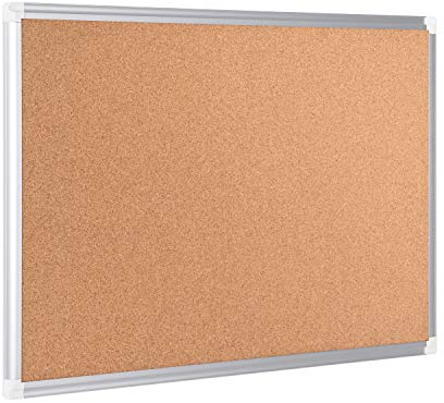 Bi-Office Korktafel New Generation, Mit Aluminiumrahmen, Hochwertige Naturkorkoberfläche, Pinnwand, 90 x 60 cm