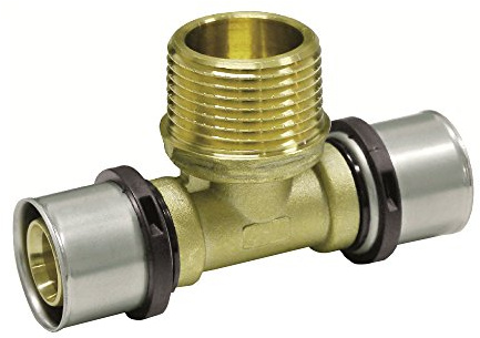 Pressfitting T-Stück mit AG 26 x 3-3/4 - 26 x 3 Boni-Shop®