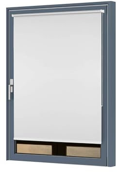 Julido Verdunklungsrollo ohne Bohren 100x150cm, Fenster Rollo Klemmfix Weiß, Thermorollo mit Silberbeschichtung