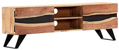 Festnight TV-Schrank Fernsehtisch TV Lowboard Tisch TV M?Bel TV Board Fernsehschrank Holz | 140 x 30 x 45 cm Massivholz Akazie