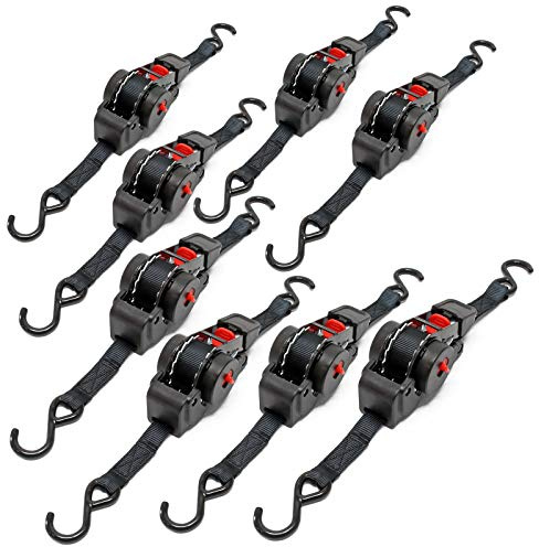 8X Sangles d'arrimage Automatique 100 daN Charge de Traction LGF 0,2 m LGL 1,8m PES Courroie Crochet