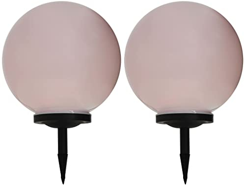 vidaXL 2x Solar Außenleuchte LED Solarkugel Kugelleuchte Gartenlampe Gartenleuchte Solarleuchte Leuchtkugel Außenlampe Solarlampe Garten 40cm RGB