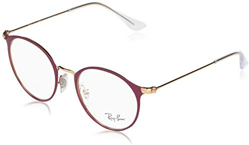 Ray-Ban Junior Kids' RY1053 Round Prescription Eyeglass Frames, Matte Bordeaux Rose Gold/Demo Lens, 45 mm
