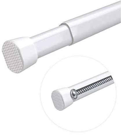Spring Loaded Manual Tension Rod for Net Curtains & Voiles 150-210cm - Curtains At Home White