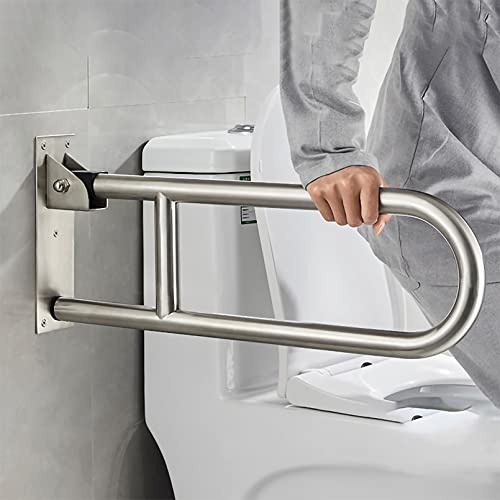 Wandstützgriff Klappbar Edelstahl WC Haltegriff Safe Geländer Rutschfeste Stützklappgriff Sicherheits Aufstehhilfe Armlehne Badezimmer Grip für ältere schwangere Frauen Behinderte