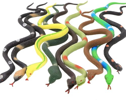 Paquets Lot de Jouets Serpent en Caoutchouc,Serpent en Caoutchouc