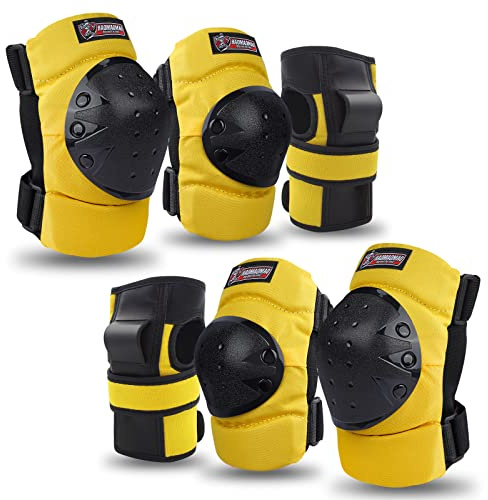 Adult & Kids Knee Pads Elbow Pads Wrist Guards Protective Gear Set for Skateboarding, Skating, Inline Skating, Roller Skating, Scooter, BMX Biking Cycling and Outdoor Extreme Multi-Sports