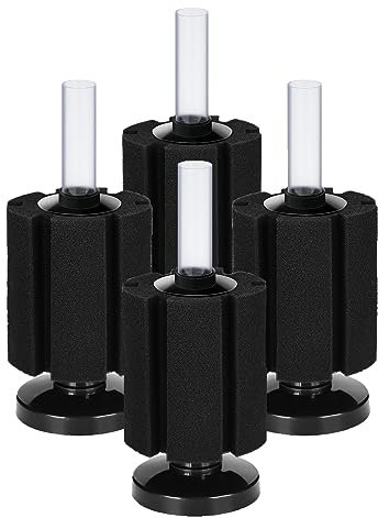 AQUANEAT Aquarium Sponge Filter Breeding Fry Betta Shrimp Nano Fish Tank 4pcs (M Large up to 50Gal)