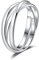 SILBERTALE 3er Ringe Wickelring Silber 925 Damenring 3 In 1 Anxiety Relief Fidget Drehbarer Ring Dreiteilige Ineinander Verwoben Ringe In Einem Daumenring Zappelringe für Männer und Frauen Size 58