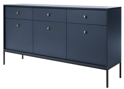 Selsey MONNE - Eine dreitürige Kommode mit schubladen (marineblau)