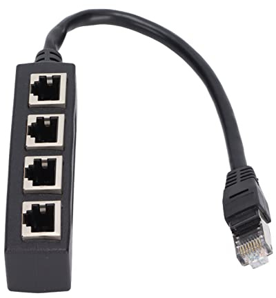 RJ45-Splitter-Adapter, 1 bis 4 Port LAN Ethernet Netzwerkkabel-Adapter, ABS Material, für Heimbüro