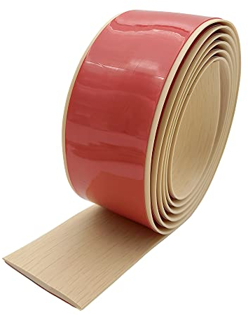 KtbeYTi 2m Übergangsleiste Selbstklebend Vinyl Fußböden Abdeckleiste Übergangsschiene Bodenprofil zum Kleben, für Fliesen Laminat und Parkett(5cm, Ahorn)