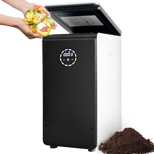 GEME | World's First Bio Smart Electric Composter Kitchen, 19L Food Cycler Compost Machine with Electric Compost Bin, White and Black, Metal