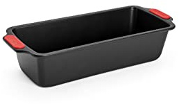 Woll Bakeware Kastenform 30 cm, mit hitzebeständigen Silikongriffen bis 230°C, PFAS-frei, zweilagige Antihaftbeschichtung, aluminisierter Stahl, schwarz