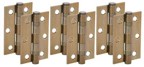 HANDLEZONE® Door Hinges 3 Pairs 76mm / 3 inch Ball Bearing, with Screws - Antique Bronze