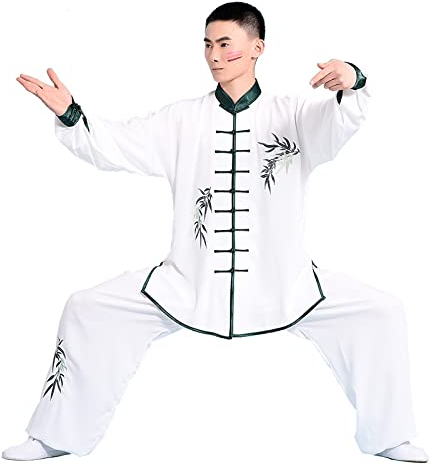 Tai Chi Uniform für Herren und Damen, Baumwolle, chinesische Kung-Fu-Uniform, Kampfsportanzug, Yoga-Kleidung, Meditationskleidung, Zen-Lay-Kleidung, Grün-S