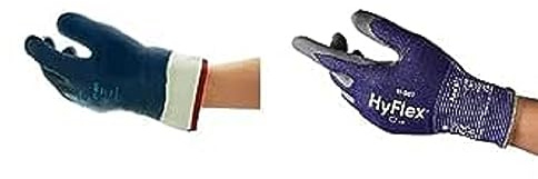 ActiveArmr 27-602 Gants extrêmement robuste, Bleu, 10 (XL) + Hyflex 11-561 Gant De Protection Mécanique Résistant À La Coupure Pour Hommes Et Femmes, En Nitrile,Bleu Foncé, Taille S (1 paire)
