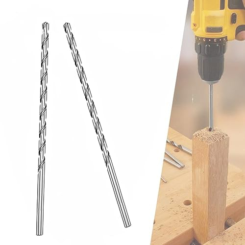2 Stück 200MM x 6MM Spiralbohrer Hss Bohrer Set,Extra Lange Hss Direkt Schaft Bohrer Bit (6MM)