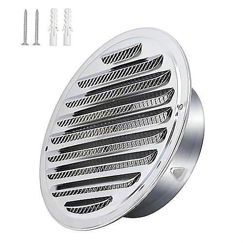 Qrity Lüftungsgitter Abschlussgitter 180mm, Abluftgitter, mit Insektenschutz, Abluftauslasshaube, Abluftöffnungen der Dunstabzugshaube, Abluftgitter für Küchen und Bäder