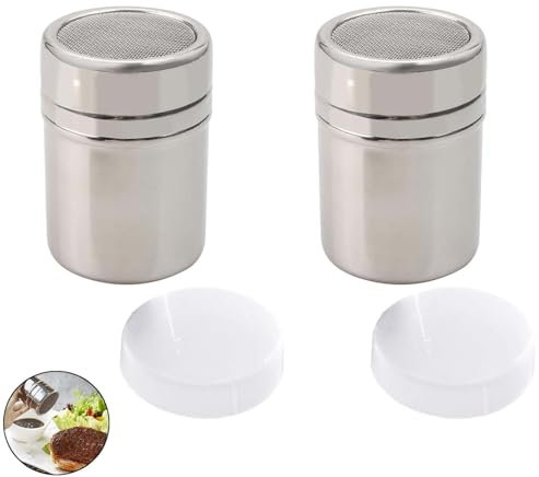 RTBRCG 2 StüCk Kakaostreuer, Puderzuckerstreuer, Leicht Zu Reinigen Kakao Streuer, Zimtstreuer für Wie Matcha Pulver/Kakaopulver/Puderzucker/Pfeffer/Chilipulver