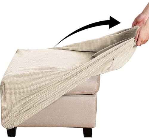 Yekuhe Hockerbezug Quadratisch Ottomane Schonbezug Quadratische Stretch Hocker Bezug Hocker Bezug für Ottomane Überzug Hockerbezug Quadratische Ottomane Abdeckungen(#5,55x55cm/22x22in)