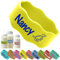 Custom Baby Bottle Labels for Daycare Personalised Silicone Name Bands Customised Reusable Waterproof Kids Cups Grip Straps-Yellow