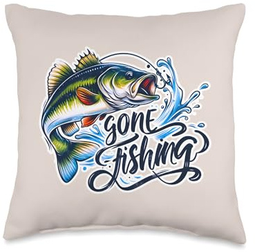 Gone Fishing Throw Pillow