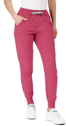 Nobby stretch arbetsbyxor, köksbyxor, elastisk jegging, medicinska kläder, Ljus fuchsia, S