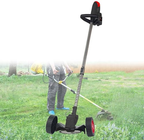 Beachtiful Désherbeur sans Fil, Désherbant Alimenté par Batterie Rechargeable, Coupe-Herbe avec Lames, Coupe-Herbe électrique Portatif, pour Terrasse, Pelouse et Jardin (4 Batteries),Black