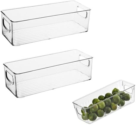 Eabdice 2 unidades de almacenamiento en frigorífico, caja de almacenamiento, organizador de nevera apilable, para refrigeradores, congeladores y armarios