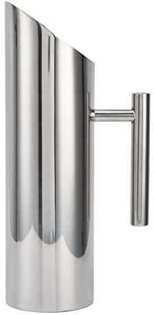 Jarra Lybunair de acero inoxidable 304, jarra de café aerodinámica con gran capacidad resistente y mango ergonómico, 2L (Straight 2 liters)