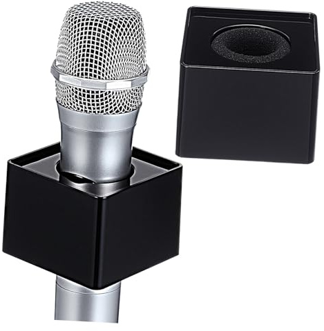TOYANDONA Bandera para Micrófono de Entrevista Forma Cuadrada, Material Abs Duradero, Fácil de Transportar y Espacio Amplio para Logotipo, Paquete de 2 Piezas