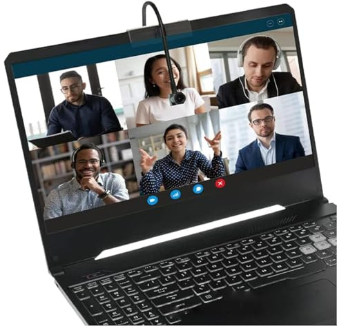 Webcam Centrale USB 1080P per PC - Microfono Integrato Webcam da 8 MP per gli Occhi, Webcam con Schermo Centrale FHD a Fuoco Fisso