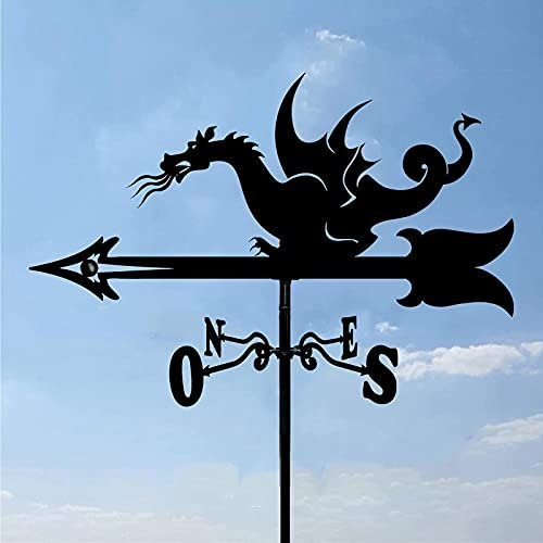 Generic Girouette, Girouette Métallique Direction Girouette Direction Du Vent Cabane Extérieure Toit En Fer Grange Indication Direction Du Vent Dragon