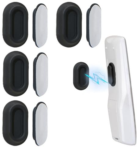 TSJLIKI Support Mural pour Télécommande Magnétique 4 Pack Support de Télécommande en Silicone Souple avec Adhésif Fort pour TV, AC, Ventilateur - Noir