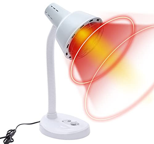 MIKIYUEER Rotlichtlampe, 275W Infrarotlampe für Schmerzlinderung zu Hause | Rotlichttherapie für Zuhause und Gesundheitszentren | Infrarot Wärmelampe mit einstellbarer Höhe und Winkel