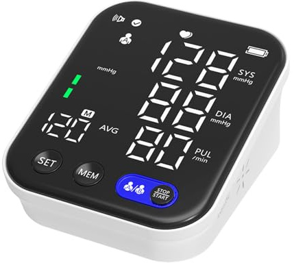 Tensiomètres de bras, brassard de tension artérielle rechargeable, tensiomètre numérique de poignet avec rétroéclairage LED, sphygmomanomètre, brassard de pression artérielle